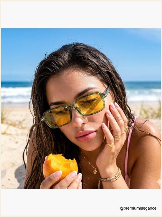 Retro Rectangle Narrow Sunglasses UV400 Thin Slim Square Shades main image 6